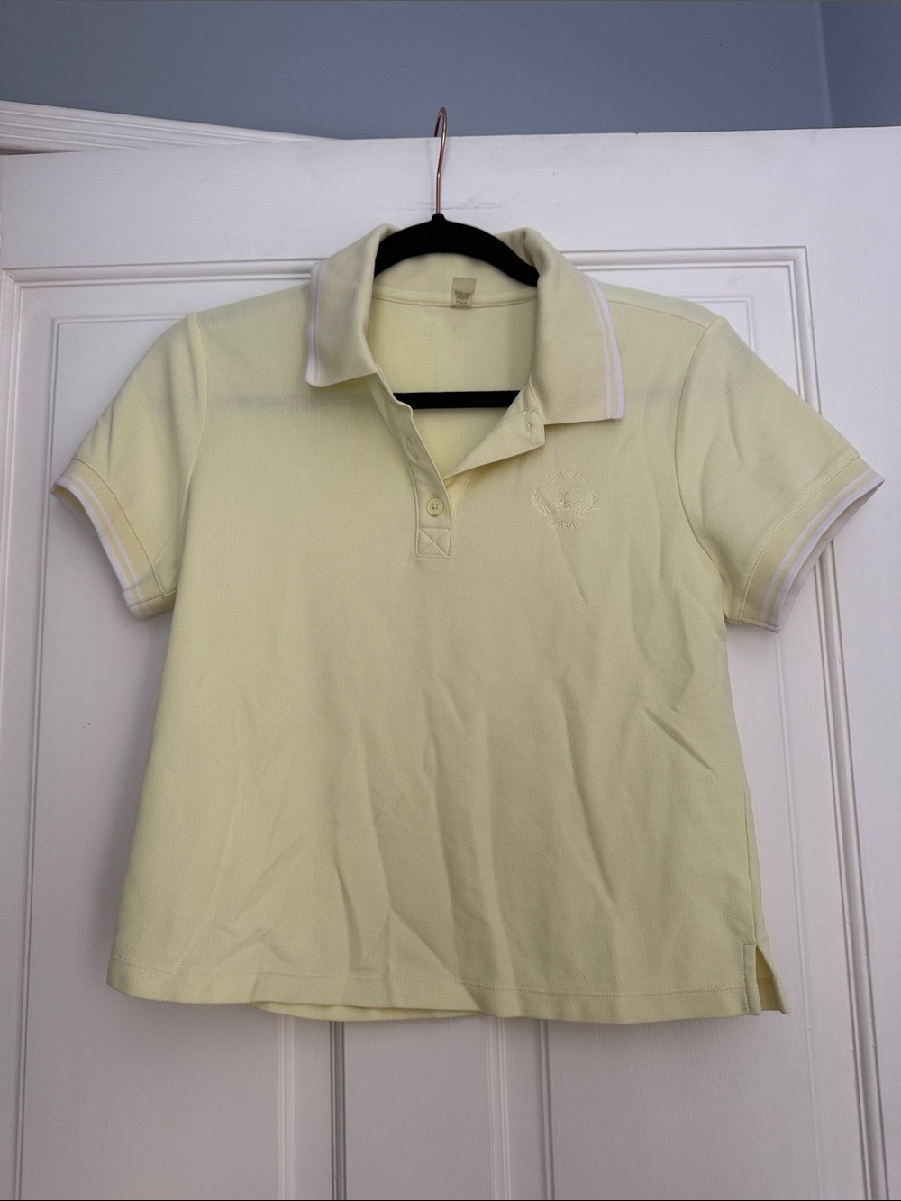 Pale Yellow Women’s Beyond Yoga Polo Shirt - Classic Short Sleeve